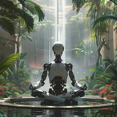 natur, dschungel, wald, tropisch, pflanze, wasser, roboter, sitzen, nature, jungle, forest, tropical, plant, water, robot, sitting