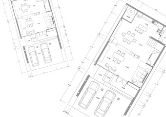 Floor plan designed building on the drawing.