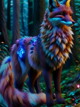 Close-up photo of a fantasy fox