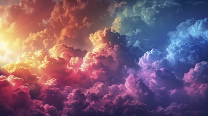 A colorful tapestry of vibrant dreams painted across the sky, promising a brighter tomorrow in every shade.