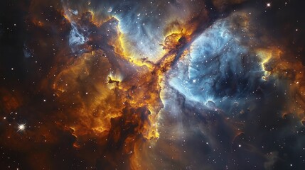 Obraz na płótnie Canvas Psychedelic Cosmic Birth, Spiritual Nebulae Forming Stars