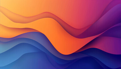 Abstract background with a blue and orange gradient, smooth curves from dark to light, simple shapes, smooth lines