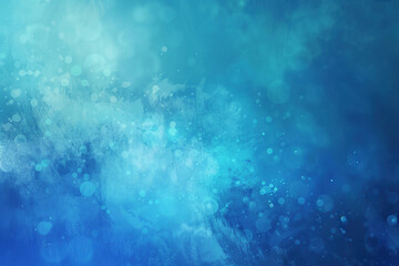 close up horizontal image of abstract blue noise background, glowing particles and dust