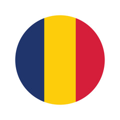 Fototapeta premium Chad national flag vector illustration. Chad Round flag. 