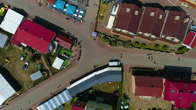 Top Down Downtown Souvenir Shops Rowy Sklepiki Centrum Aerial View Poland