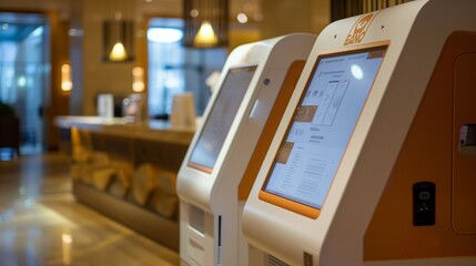 A state-of-the-art self-service kiosk for efficient check-in and room selection.