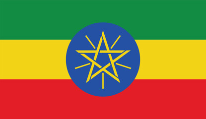 Ethiopia flag vector illustration. Ethiopia national flag. 
