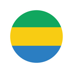 Gabon national flag vector illustration. Gabon  Round flag.
