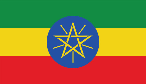 Ethiopia flag vector illustration. Ethiopia national flag. 
