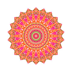 Ornate triangle tile pattern mandala - circular abstract round vector design element