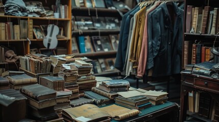 Antique Market in Buenos Aires with Vintage Clothes, Old Books, and Tango Music