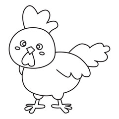 chicken doodle icon transparent background