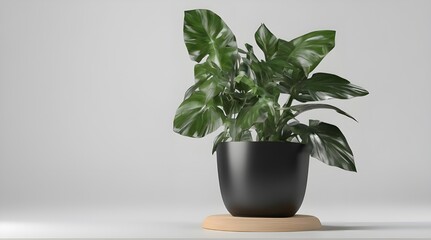 House plants in black pot isolated on transparent background 3d rendering. generative.ai