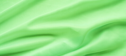 Green Fabrick Texture Background silk Cloth Abstract Emerald Pattern Abstract Fashion Material Dark Light Canvas Textile Curve Card Mockup Environment Eco System Zero Carbon Product Presentation.