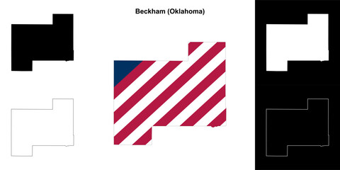 Beckham County (Oklahoma) outline map set