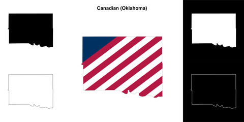 Canadian County (Oklahoma) outline map set