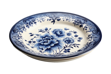 Porcelain Plate on transparent background.