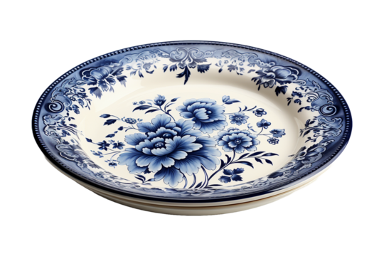 Porcelain Plate on transparent background.