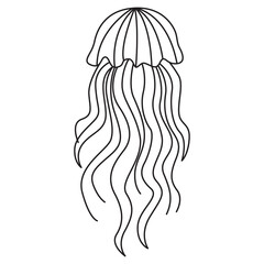 jellyfish doodle icon transparent background