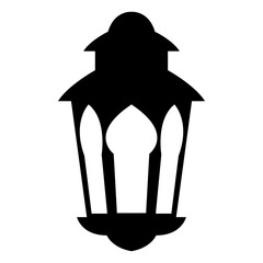 silhouette islamic lantern icon transparent background