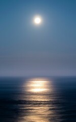 Vertical shot of the sun shining over a beautiful sea