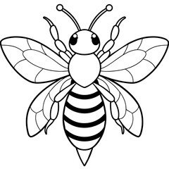           Asian giant hornet bee vector illustration.

