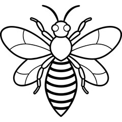           Asian giant hornet bee vector illustration.
