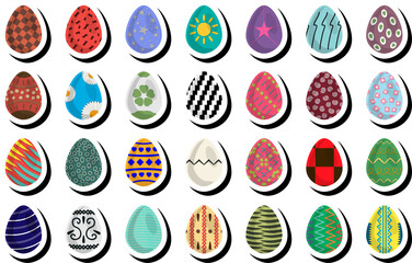 Illustration on theme celebration holiday Easter with hunt colorful bright eggs