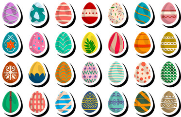 Illustration on theme celebration holiday Easter with hunt colorful bright eggs
