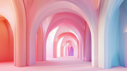 Soft pastel colors blending together in a 3d space  AI generated illustration