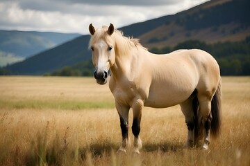 Stunning Fjord Horse Standing in Field.