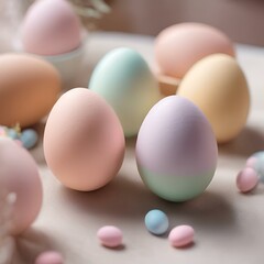 AI-generated illustration of colorful eggs lined up next to each other
