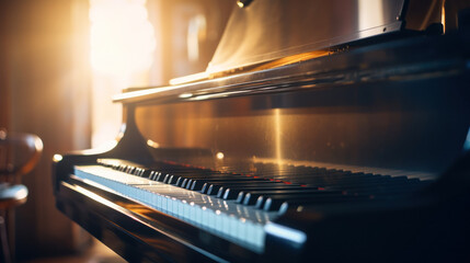 piano, grand piano, keys of a musical instrument, macro, close