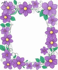 Embrace elegance with our artistic purple floral frame drawing. Customize the area with your content, creating a regal backdrop