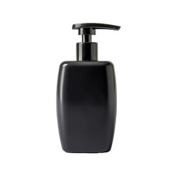 Obraz premium Black Soap Dispenser with Pump, Focus on Hygiene and Modern Bathroom Accessories.