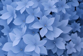 AI illustration of blue flowers in a cluster on a plant