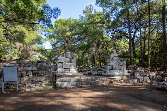 Phaselis Ancient City in Kemer of Antalya. Glorious beaches, calm sea, fab snorkelling and all set within ancient ruins that set the imagination. The charming historical place a the tranquil beach.