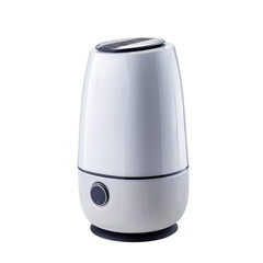 Modern White Portable Air Humidifier Isolated on a Light Background, Signifying the Concept of Air Quality Control.