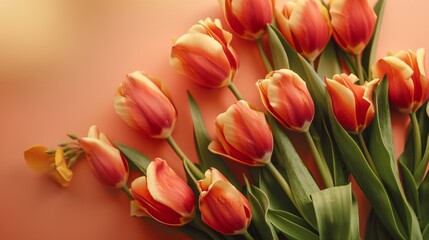 tulips on festive background