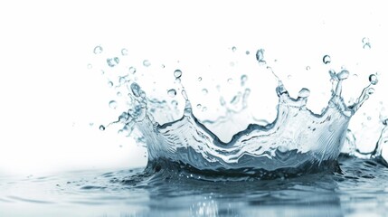 Close-up of splashing water isolated on white background. Concept of drinking natural water.