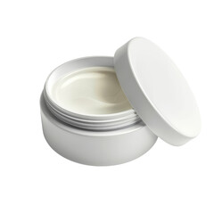 Open Cosmetic Cream Jar with Smooth Skincare Product, Concept of Beauty and Skincare Routine.