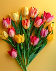 colorful tulips on festive background