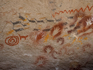 Cueva de los Manos or Cave of the Hands in Patagonia. It is a cave and complex of rock art sites in...