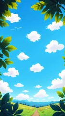 Fototapeta na wymiar AI generated illustration of Verdantique sky in summer