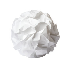A white paper ball with a lot of folds and creases