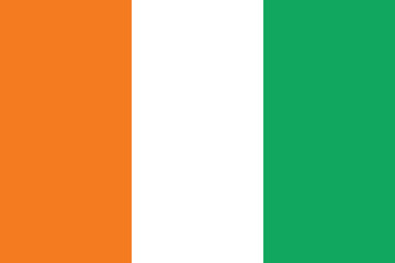 Ivory Coast national flag vector illustration. Ivory Coast national flag. 
