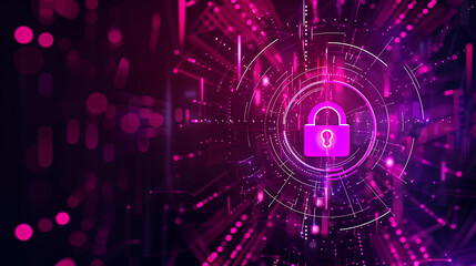 Obraz premium A purple background with a blue and silver lock on it