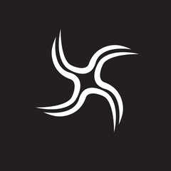 Vector monogram with Shuriken shape