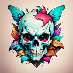 skull logo, suitable for t-shirt designs
