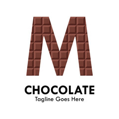 m letter with chocolate design logo template illustration